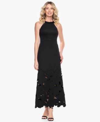 Betsy & Adam Women's Halter Neck Sleeveless Midi Dress