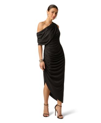 Adrianna Women's One-Shoulder Ruched Long Dress
