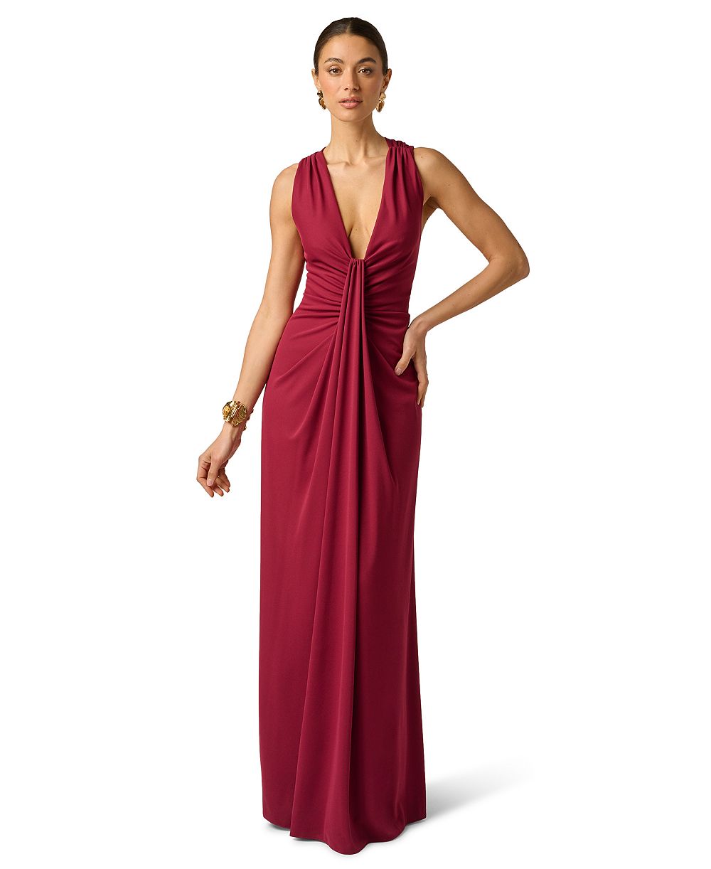 Вечернее платье Adrianna Women's Artisan Plunge V-Neck Draped Ball Gown
