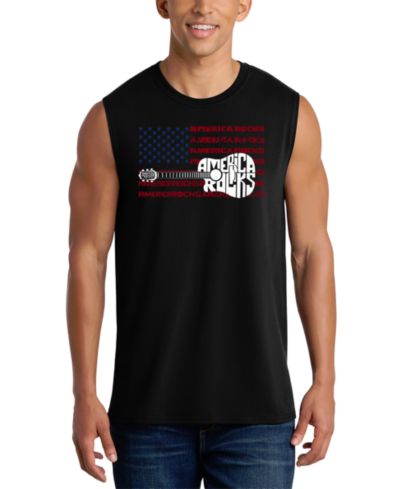 LA Pop Art Men's  America Rock Word Art Graphic Tank Top