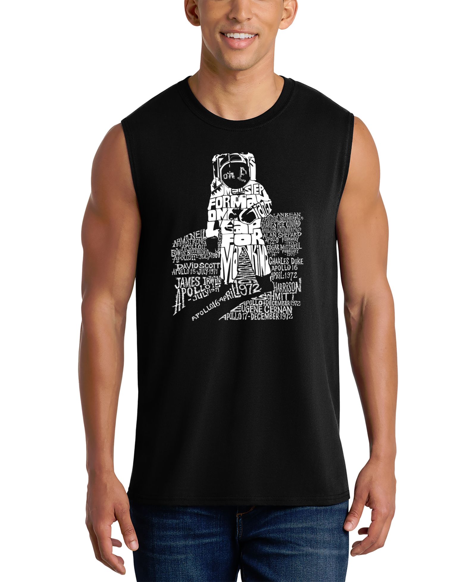 LA Pop Art Men's Astronaut Graphic Tank Top