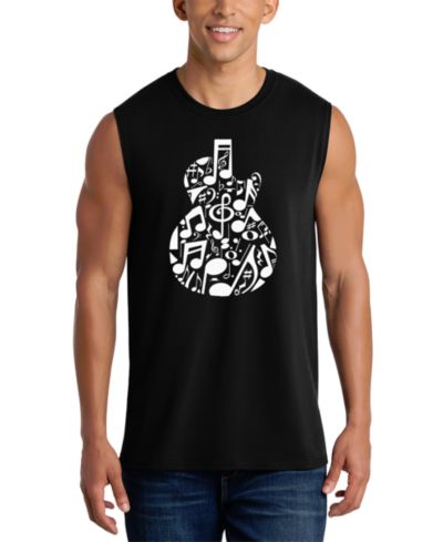 LA Pop Art Men's Music Notes Word Art Graphic Tank Top