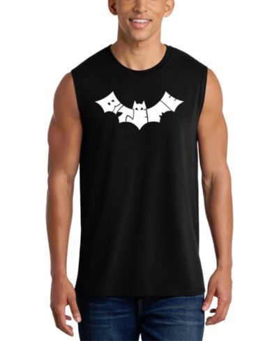 LA Pop Art Men's Bat Silhouette Word Art Graphic Tank Top