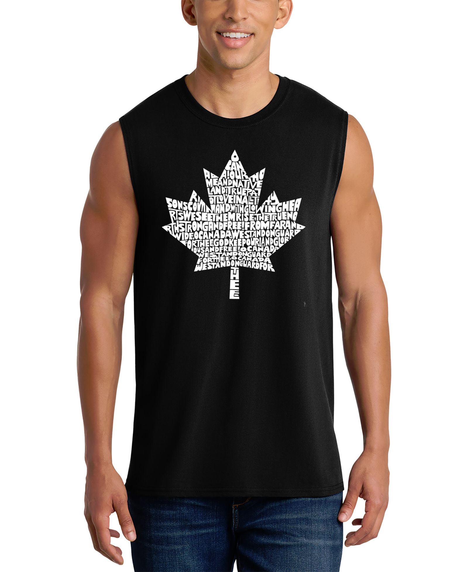 LA Pop Art Men's Canada Maple Leaf Graphic Tank Top