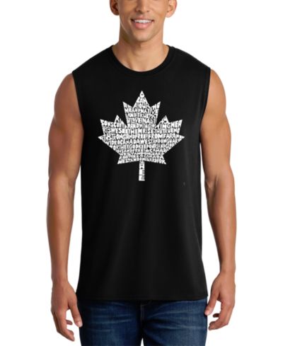 LA Pop Art Men's Canada Maple Leaf Graphic Tank Top