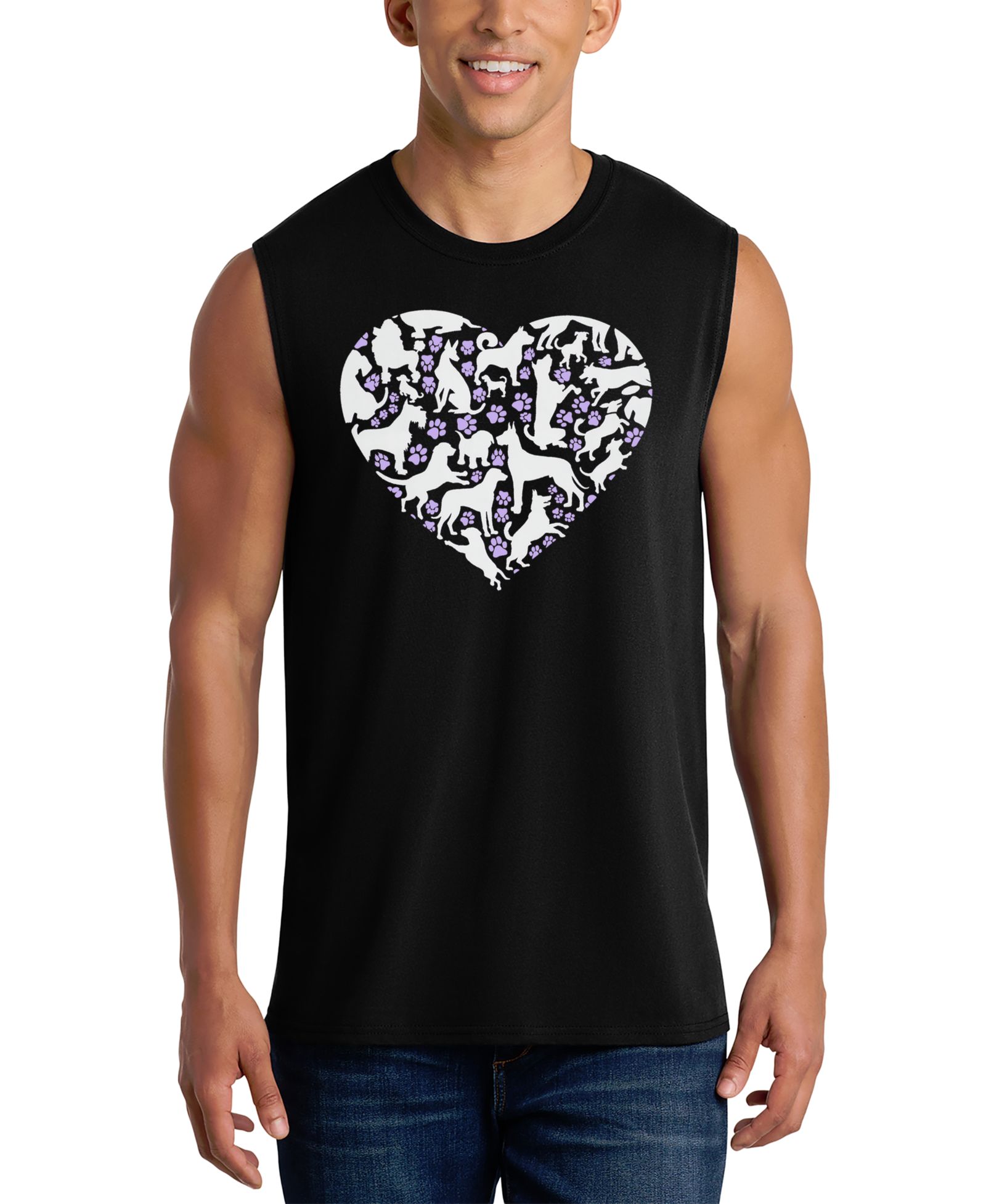 LA Pop Art Men's Heart Puzzle Graphic Tank Top