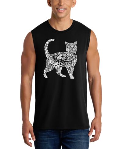 LA Pop Art Men's Walking Cat Graphic Tank Top