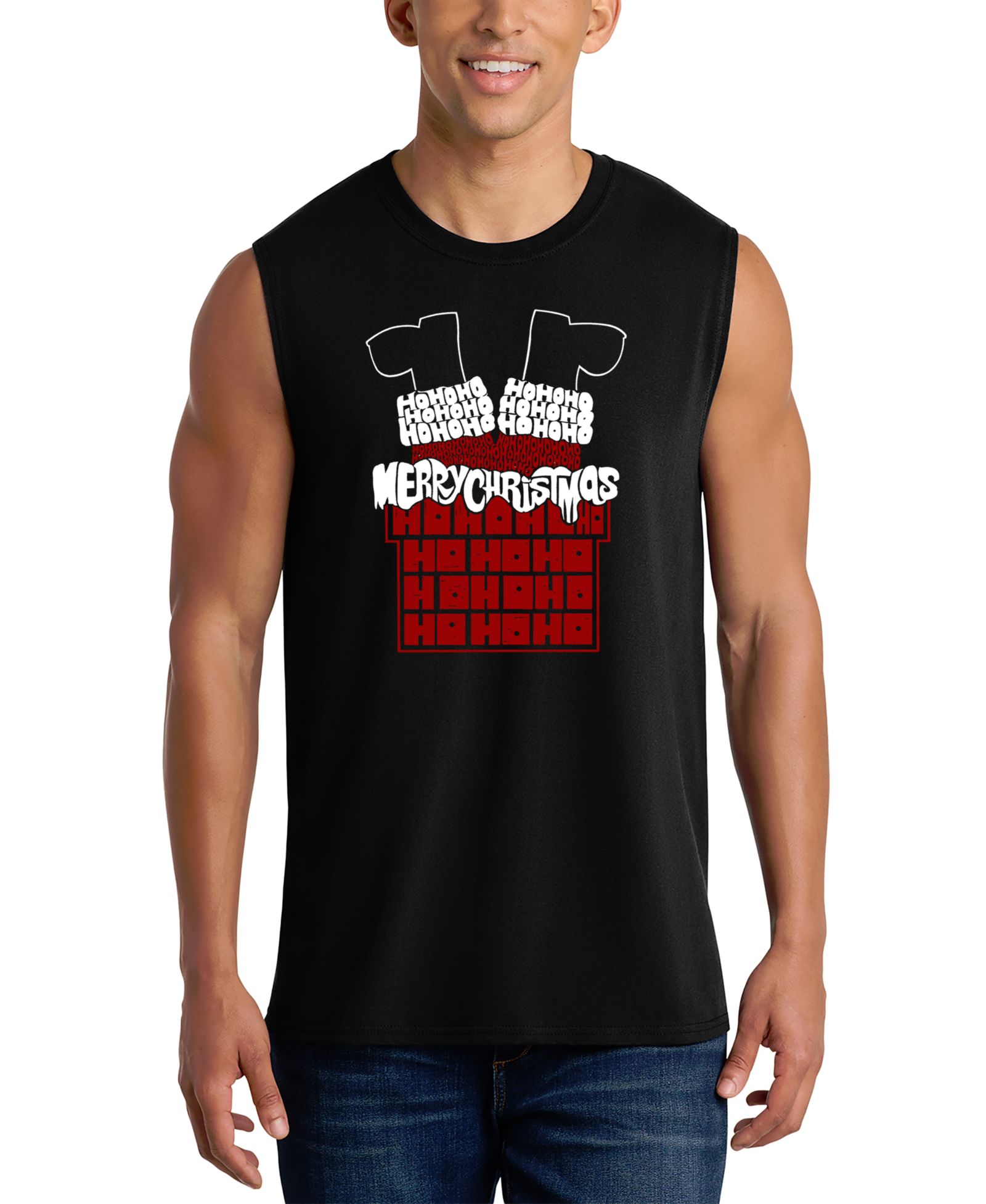 LA Pop Art Men's  Santa Claus Graphic Tank Top