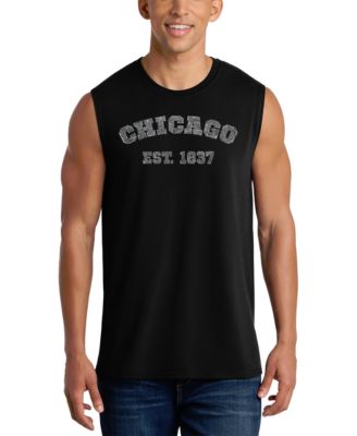 LA Pop Art Men's Chicago Est. 1837 Vintage Graphic Tank Top