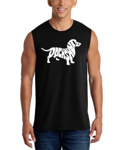 LA Pop Art Men's Dachshund Word Art Graphic Tank Top