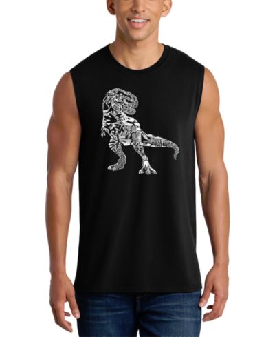 LA Pop Art Men's T-Rex Dinosaur Graphic Tank Top