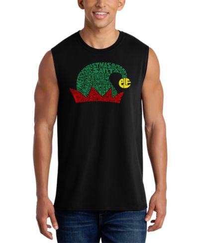 LA Pop Art Men's Christmas Elf Hat Graphic Tank Top