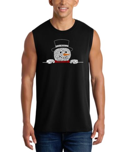 LA Pop Art Men's Snowman Word Art Tank Top