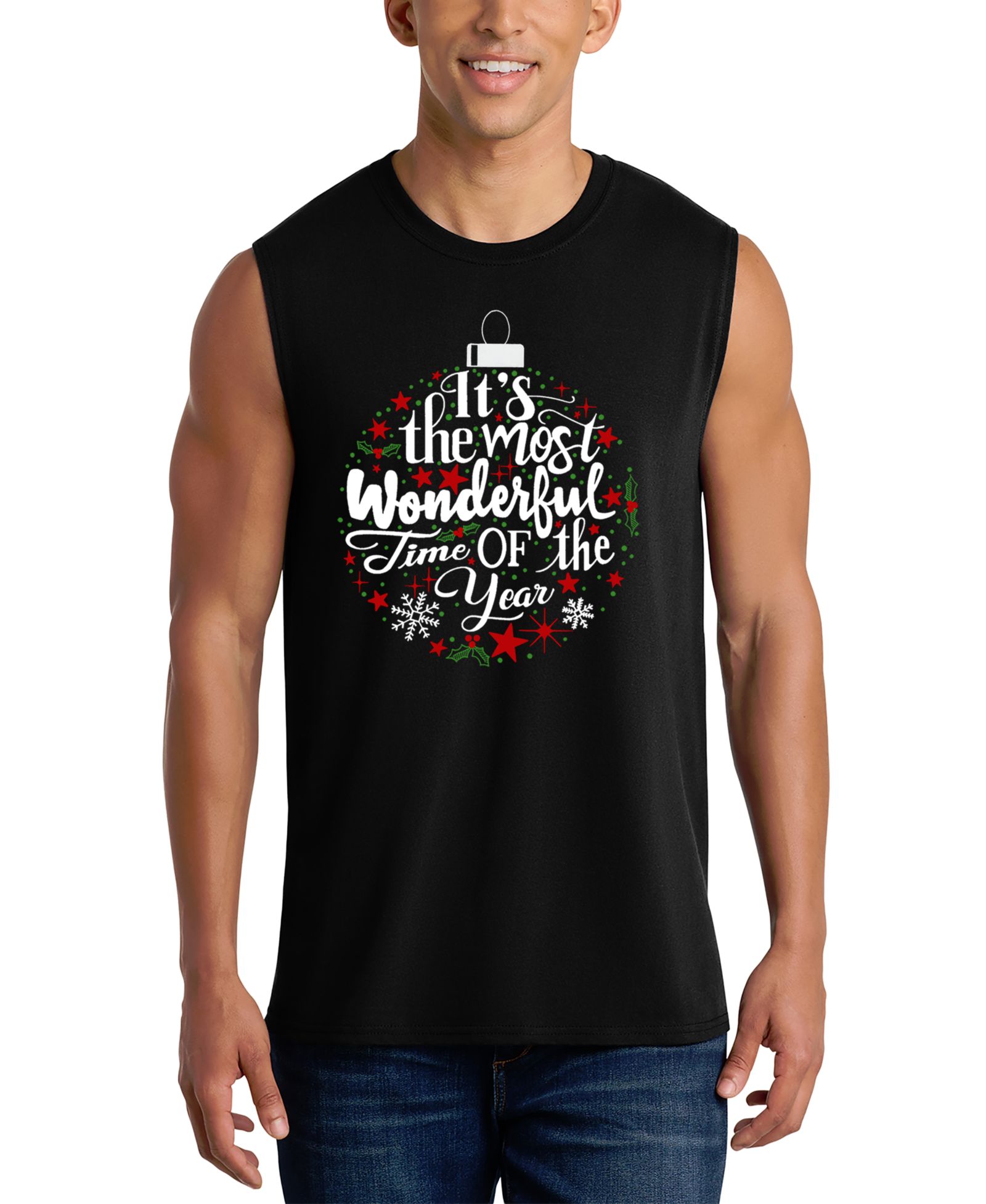 LA Pop Art Men's It’s the Most Wonderful Time of the Year Word Art Tank Top