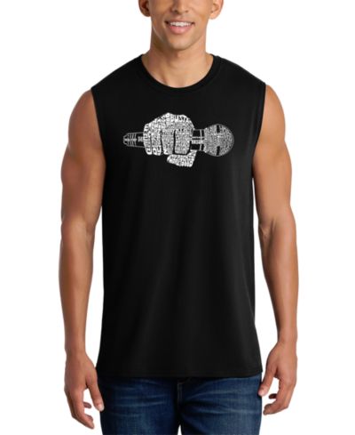 LA Pop Art Men's Microphone Word Art Tank Top