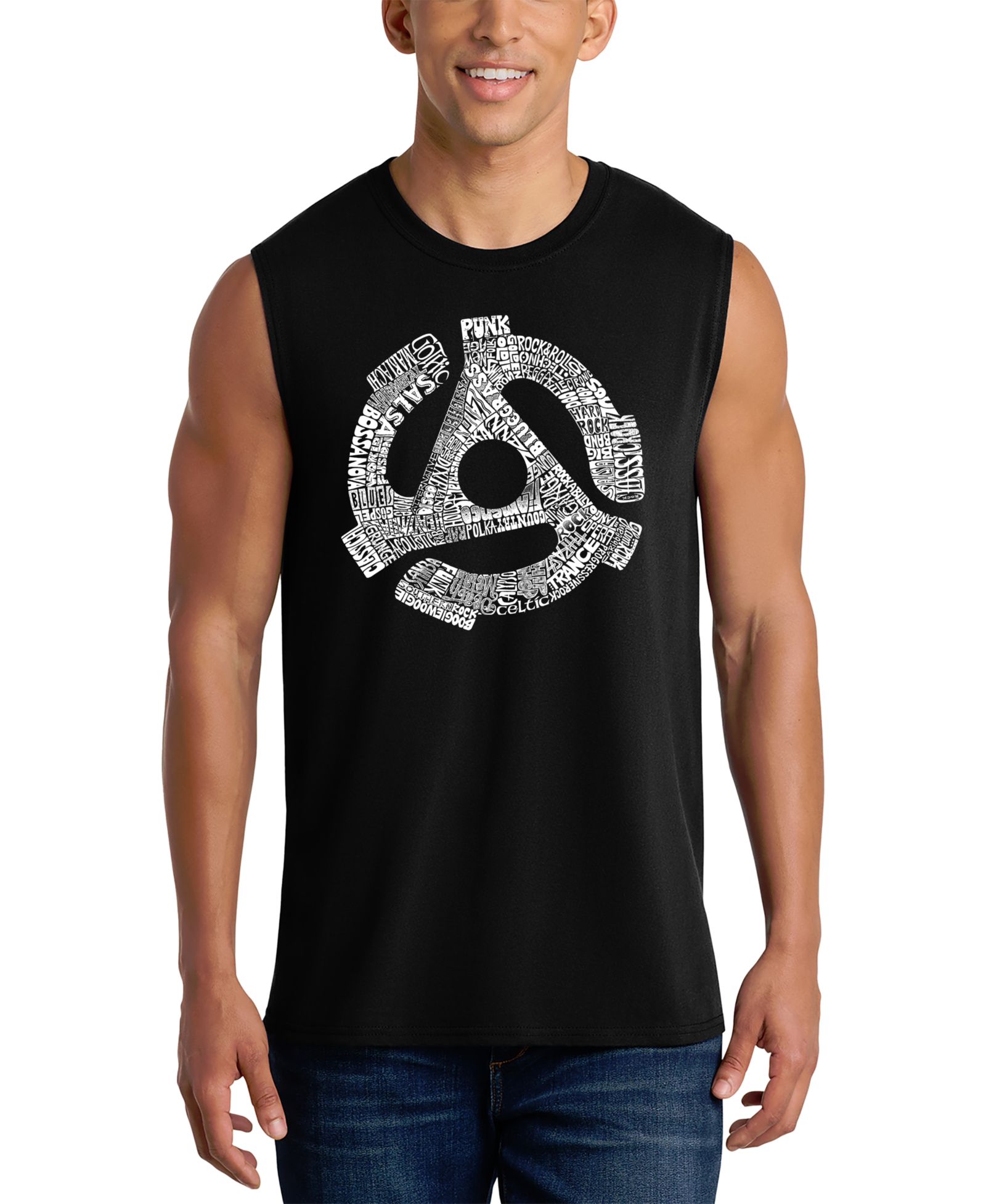 LA Pop Art Men's Genres of Music Word Art Tank Top