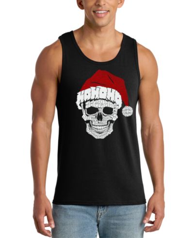 LA Pop Art Men's Santa Skull Design Tank Top