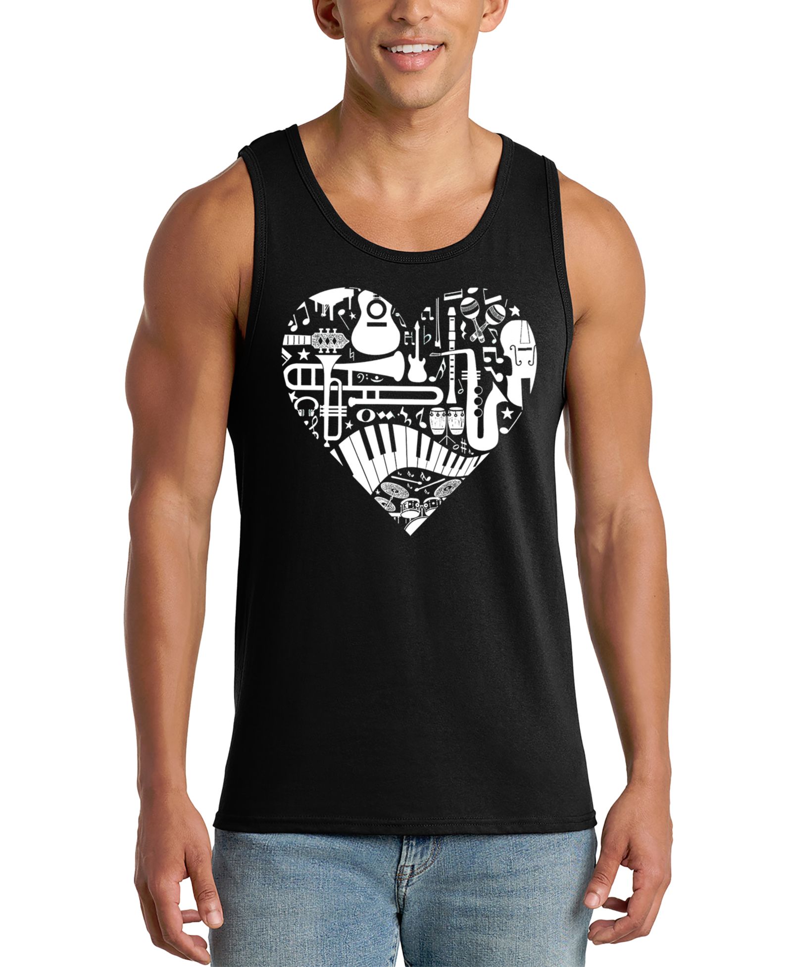 LA Pop Art Men's Music Instruments Print Tank Top