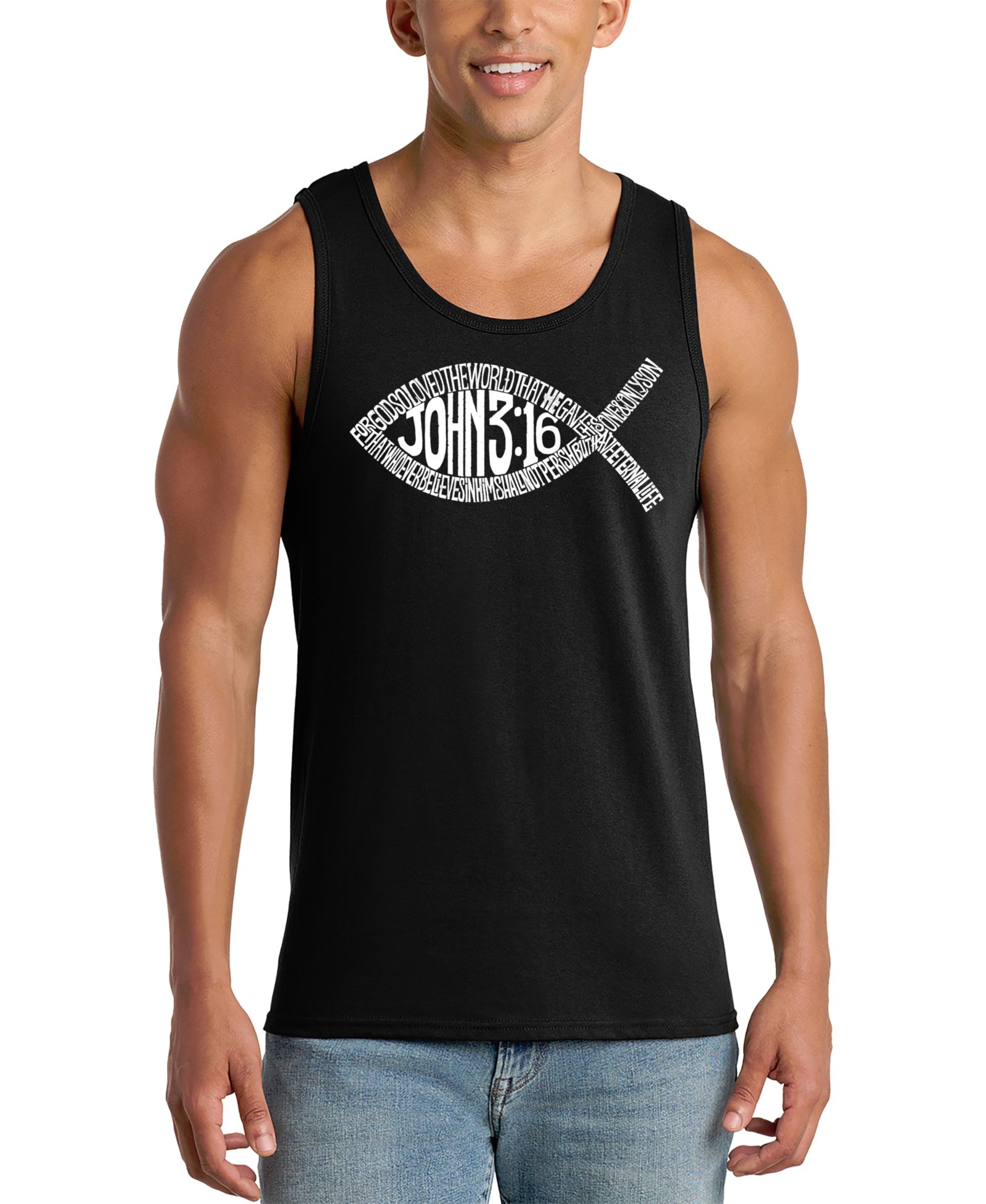 LA Pop Art Men's Christian Bible Word Art Tank Top
