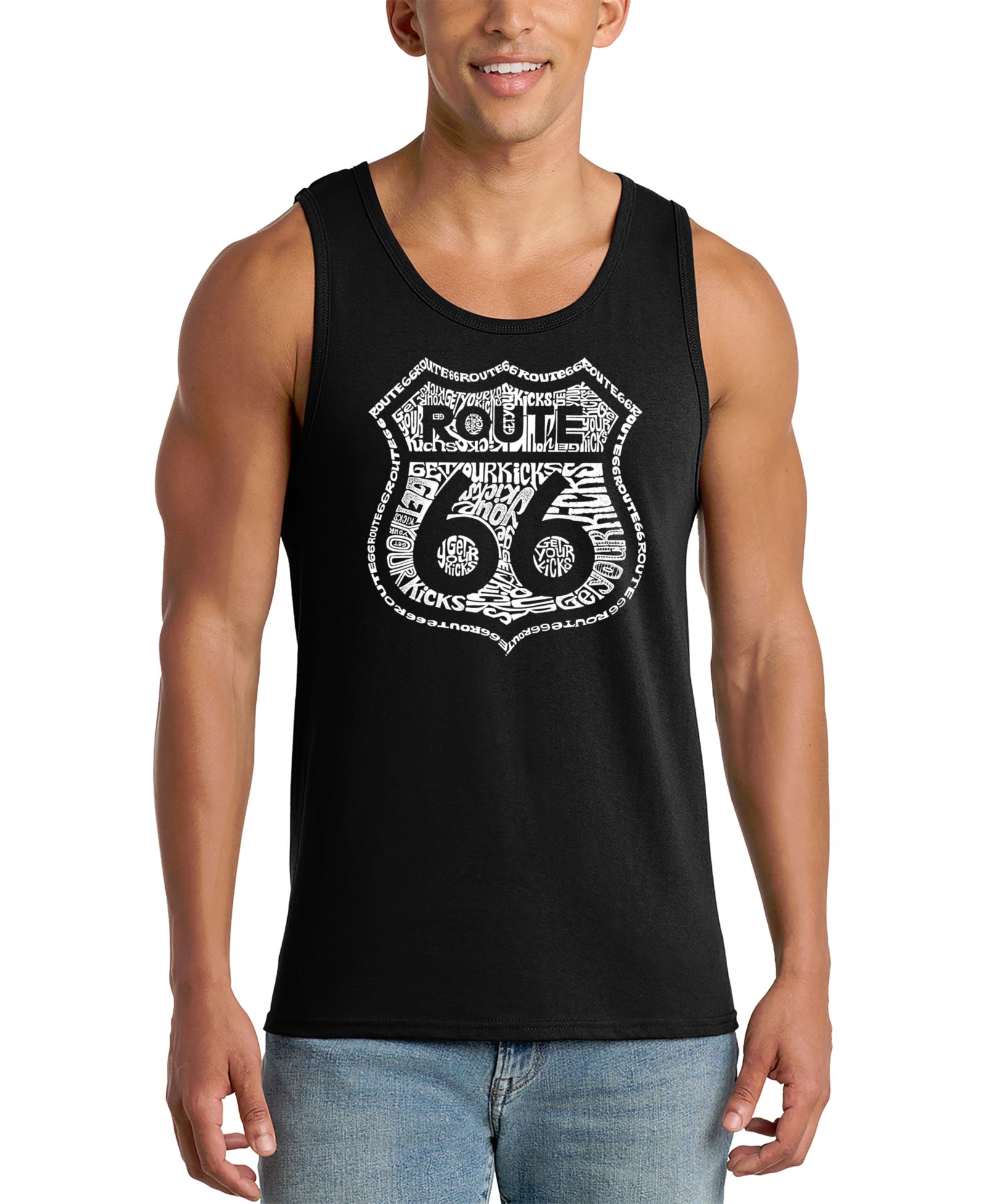 Танктоп LA Pop Art Men's Route 66 Word Art