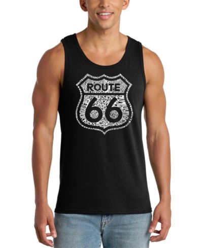 LA Pop Art Men's Route 66 Word Art Tank Top