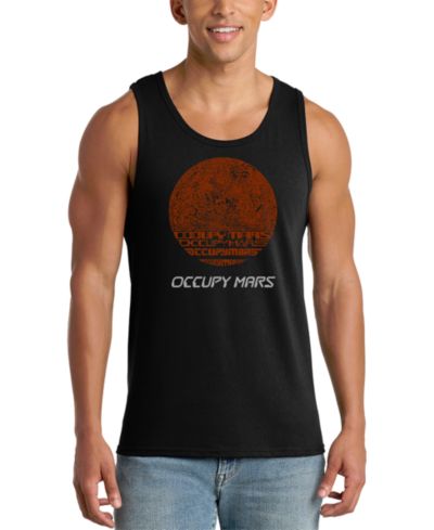 LA Pop Art Men's Occupying Mars Word Art Tank Top