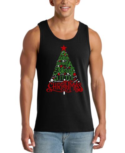 LA Pop Art Men's Merry Christmas Tree Graphic Tank Top