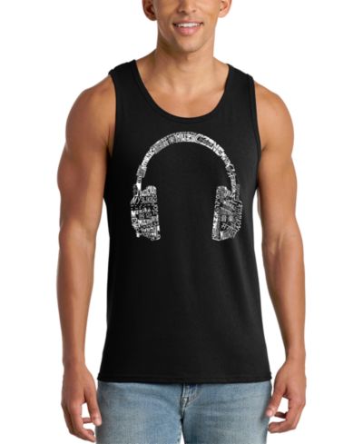 LA Pop Art Men's Headphones Arch Word Art Graphic Tank Top