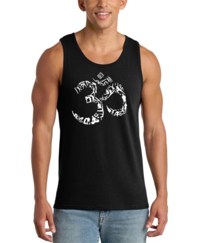 LA Pop Art Men's Om Symbol Spiritual Word Art Graphic Tank Top