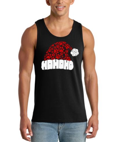 LA Pop Art Men's Ho Ho Ho Santa Hat Graphic Tank Top