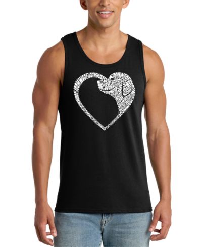 LA Pop Art Men's Woof Heart Graphic Tank Top