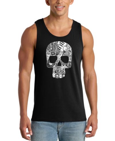 LA Pop Art Men's Skull Music Collage Tank Top