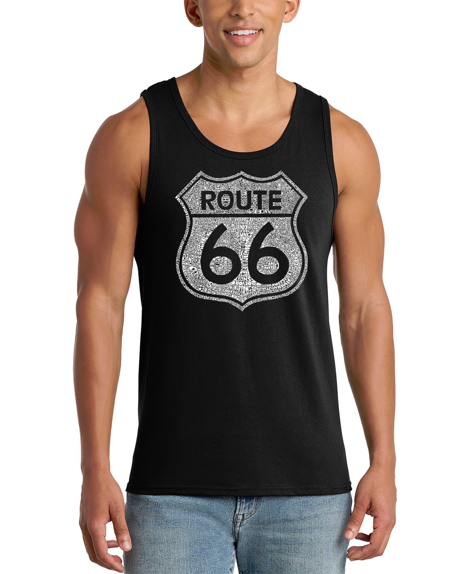 Мужской топ LA Pop Art Route 66 Vintage Highway Shield Graphic