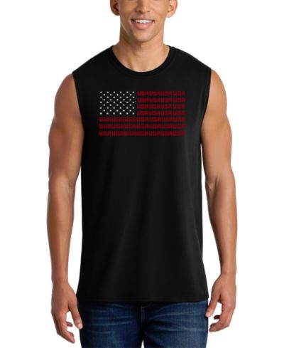 LA Pop Art Men's USA Flag Patriotic Graphic Tank Top