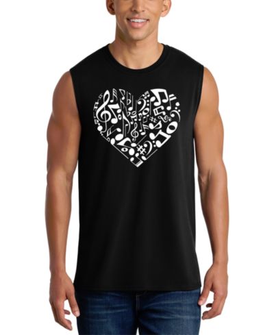 LA Pop Art Men's Musical Notes Heart Graphic Tank Top