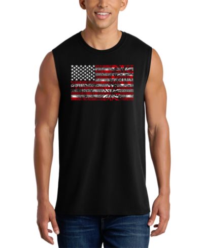 LA Pop Art Men's American Flag Fireworks Tank Top