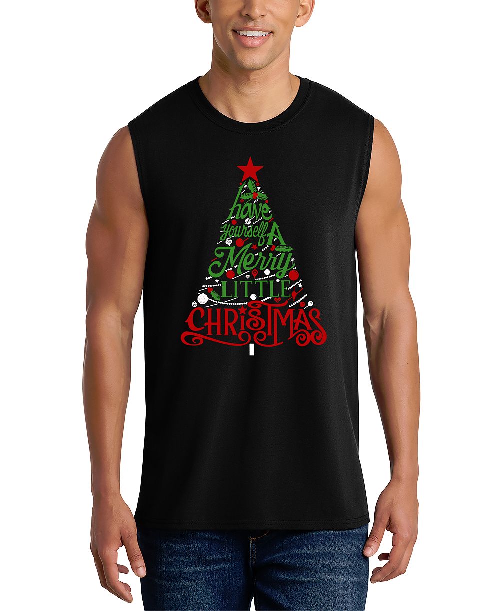 Мужская майка LA Pop Art с графическим принтом Merry Christmas Tree