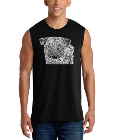 LA Pop Art Men's Dog Face Word Art Graphic Tank Top