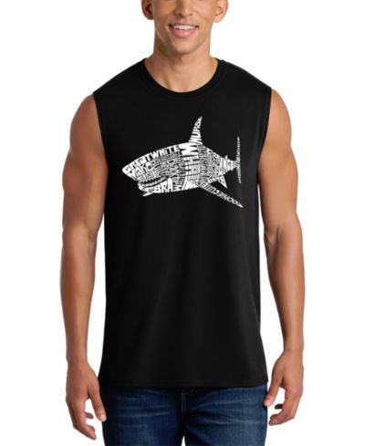 LA Pop Art Men's Shark Word Art Tank Top