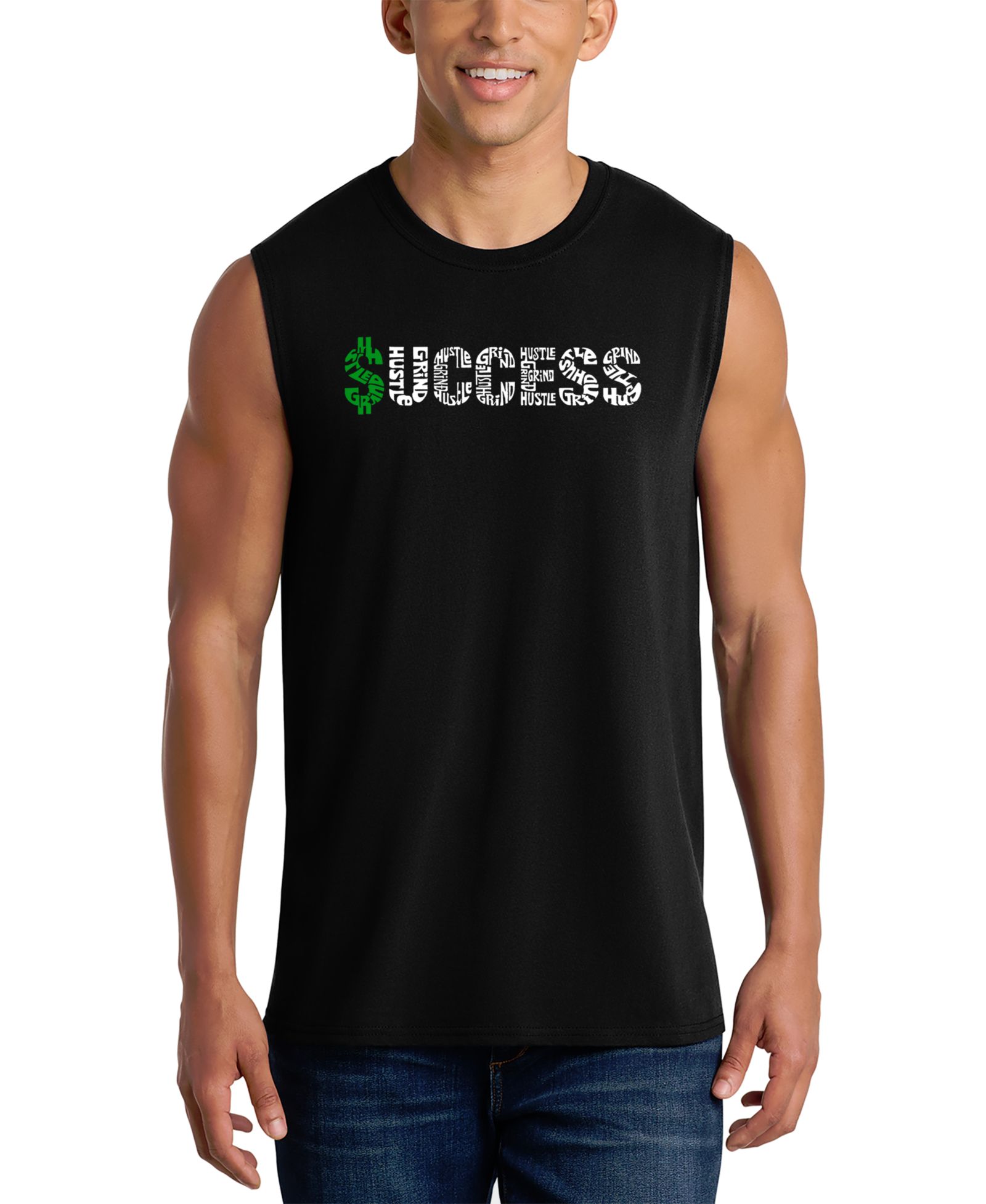 LA Pop Art Men's Hustle Money Success Tank Top