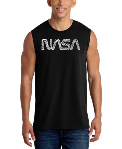 LA Pop Art Men's NASA Logo Word Art Graphic Tank Top