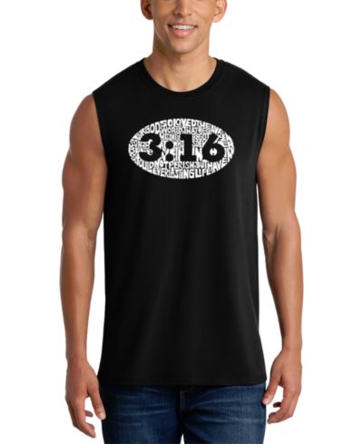 LA Pop Art Men's 3:16 Oval Word Art Graphic Tank Top