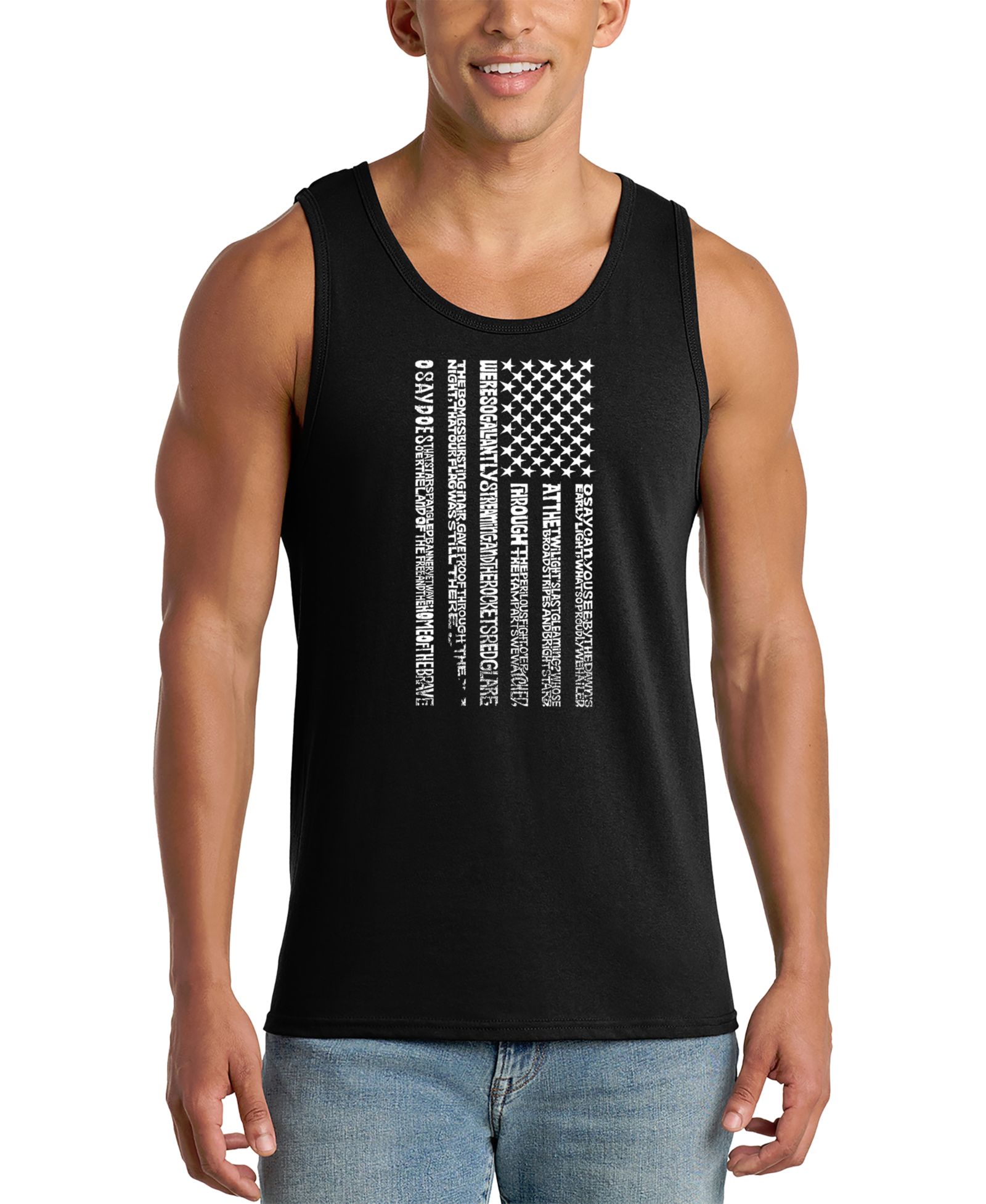 LA Pop Art Мужской майка с графикой American Flag
