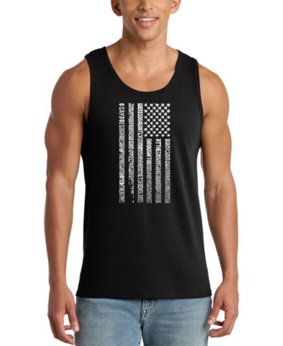 LA Pop Art Men's American Flag Graphic Tank Top