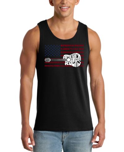 LA Pop Art Men's America Rocks Flag Graphic Tank Top