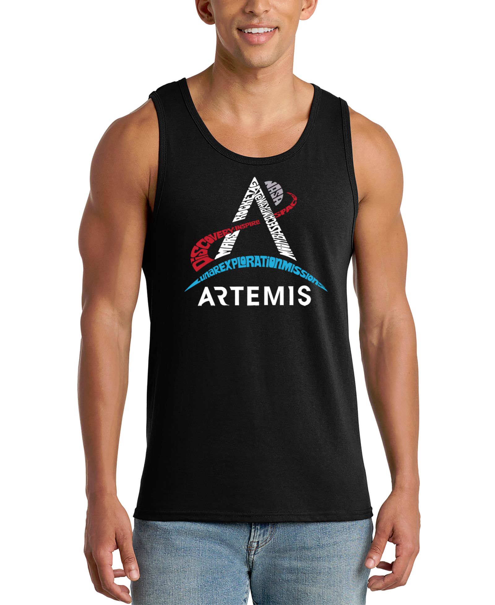 Мужской топ без рукавов LA Pop Art NASA Artemis A Logo