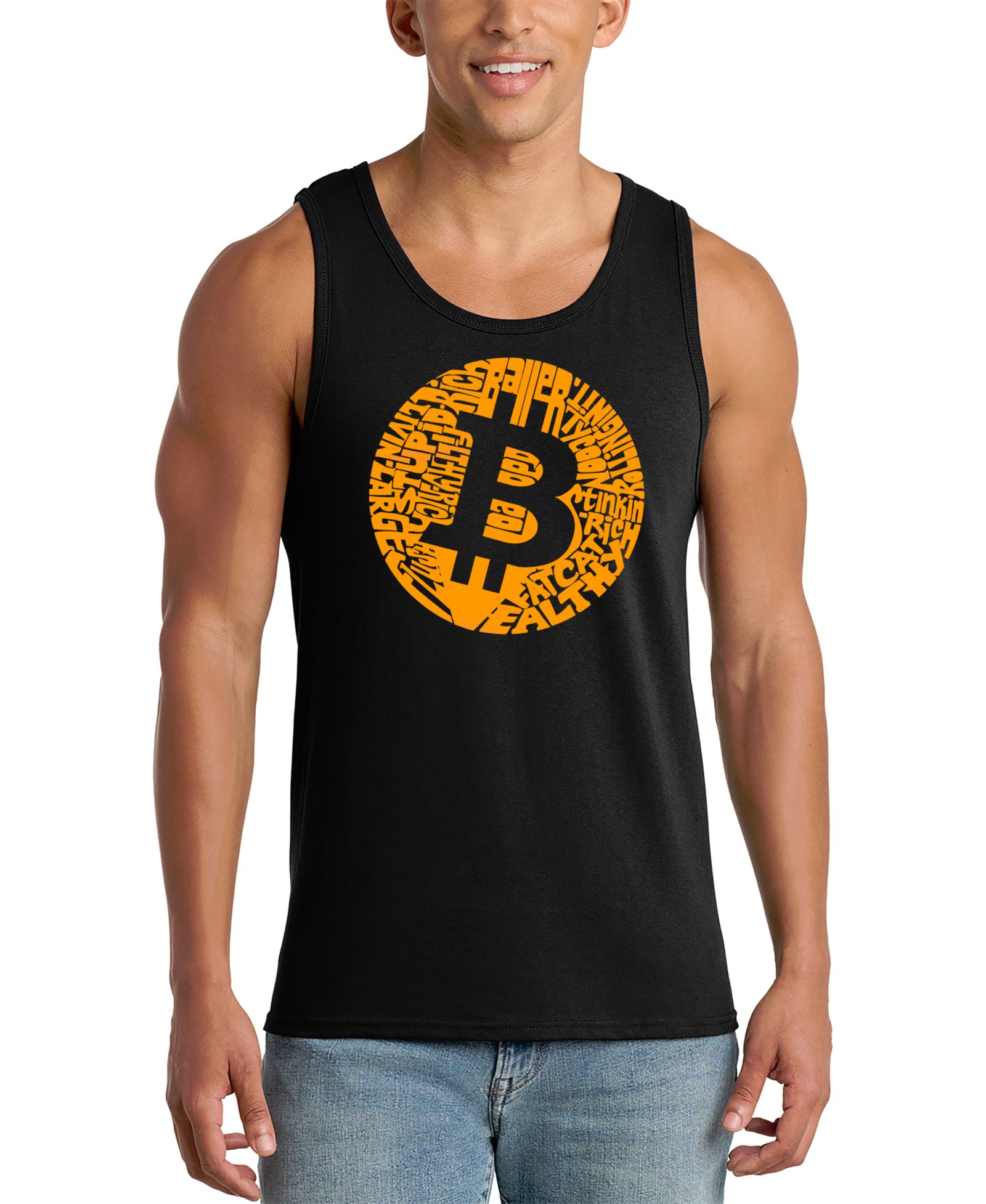 Мужская майка LA Pop Art с графическим принтом Bitcoin Symbol