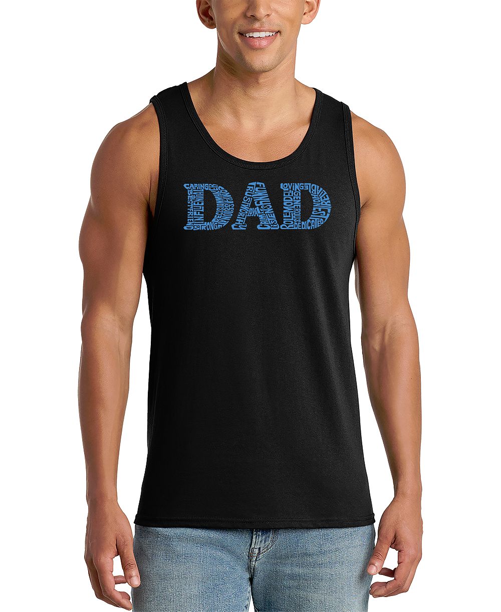 LA Pop Art Men's Dad Word Art Graphic Tank Top