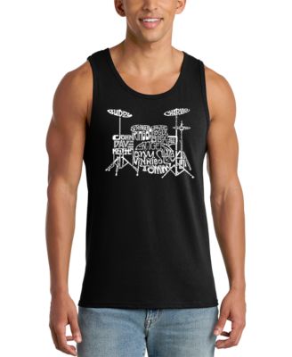 Мужская майка LA Pop Art с графическим принтом Drum Set Word Art