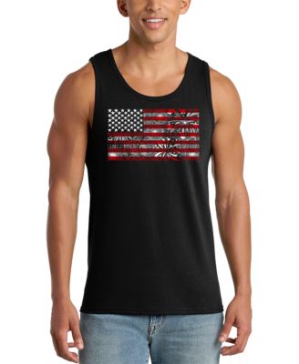 LA Pop Art Men's USA Flag Patriotic Motivational Graphic Tank Top